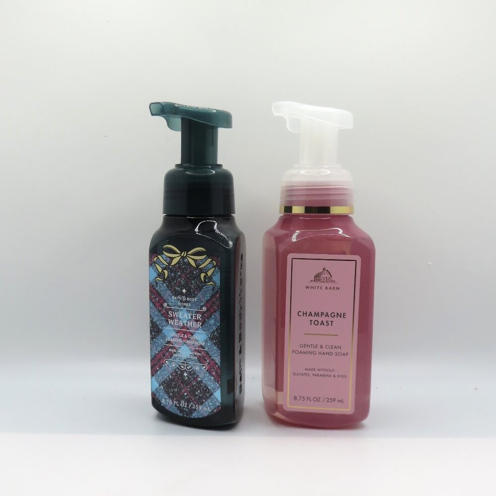 Bath & Body Works Champagne Champagne Toast & Sweater Weather foaming hand Soap